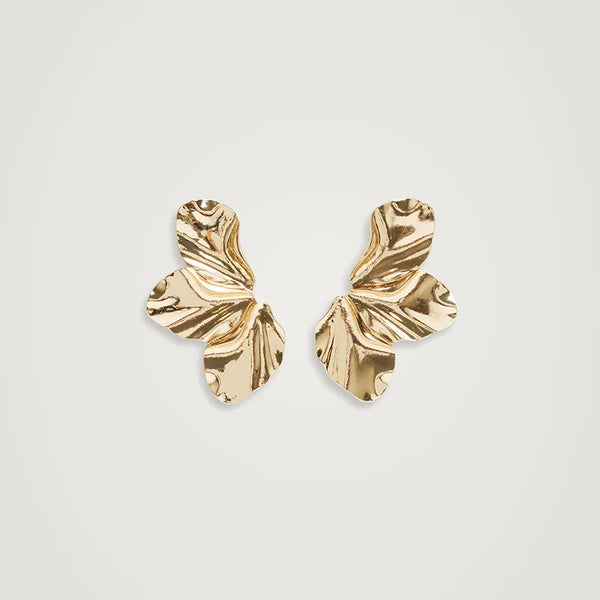 1 pair classical lady flower copper plating gold plated ear studs