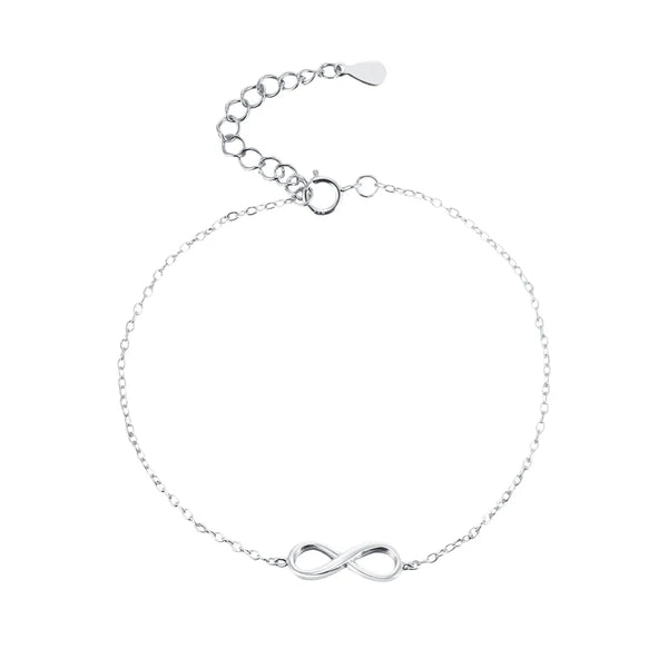 S925 Sterling Silver Figure-8 Bracelet for Women INS Design Simple Classic Eternal Daily Party Matching Adjustable Bracelet