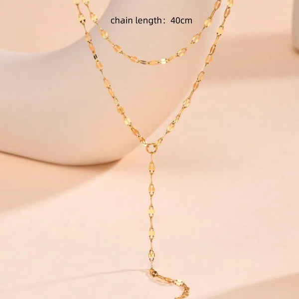 Wholesale Jewelry Vintage Style Simple Style Solid Color 304 Stainless Steel Necklace coffee bean chain