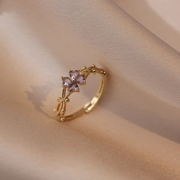 Wholesale Elegant Geometric Heart Shape Copper Plating Open Rings