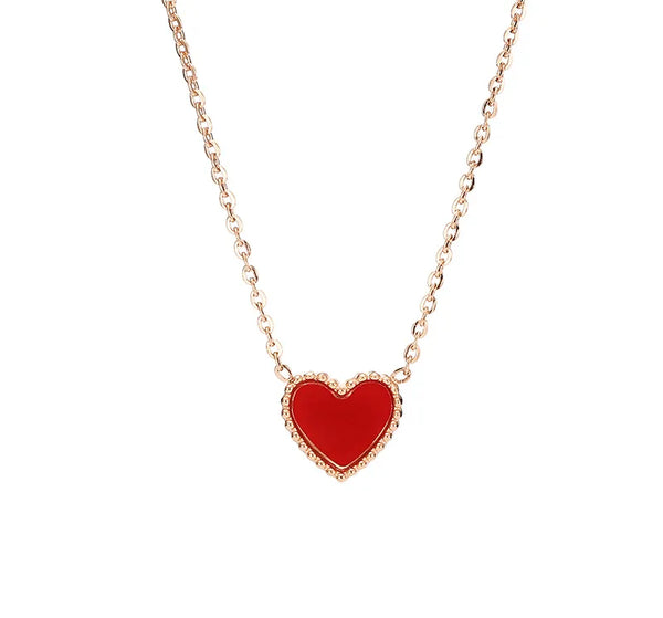 double layered round bead necklace female creative sense of all-match tassel stainless steel short necklace