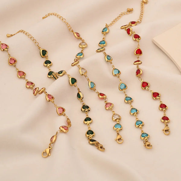 IG Style Heart Shape 304 Stainless Steel Handmade Chain Bracelets In Bulk