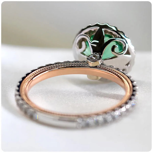 new fashion copper zircon ladies ring silver-plated micro-emerald ring