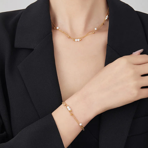 Wholesale Jewelry French Style Commute Round 304 Stainless Steel 18K Gold Plated cable chain Necklace