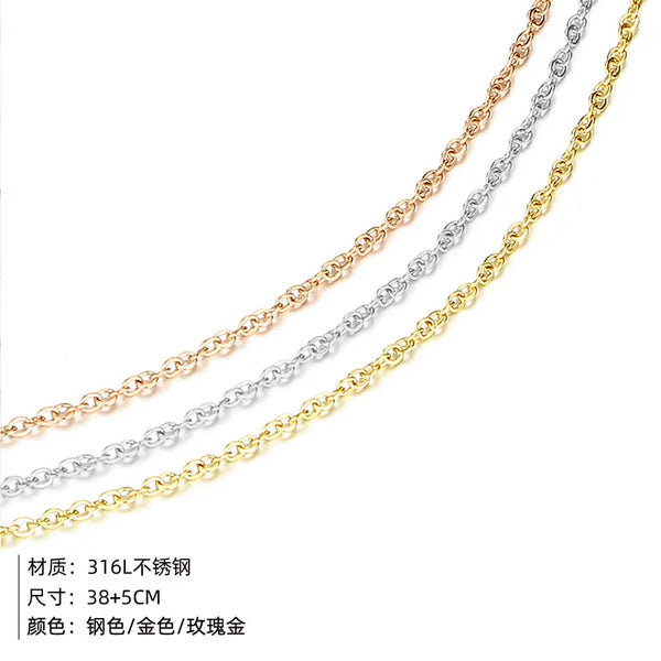 Stainless Steel 14K Gold Plated Fashion Plating U Shape Necklace