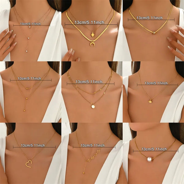 Wholesale Jewelry Casual Simple Style Commute Heart Shape 316 Stainless Steel  Micro Super Whisper Thin Chain Necklace