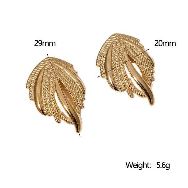 1 Pair IG Style Elegant Wings Plating 304 Stainless Steel 18K Gold Plated Ear Studs