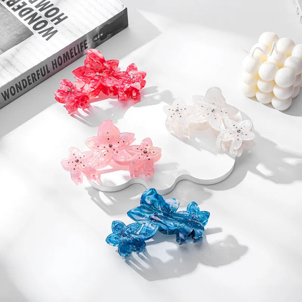 Flowers Hair Claws for Women in Multicolor, Made with Acetic Acid Sheets Hairpin