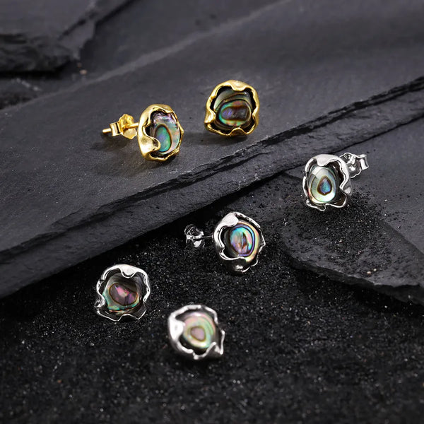 Natural Abalone Shell Earrings Women's High-End S925 Sterling Silver Minimalist Original INS Cold Style Elegant Silver Jewelry