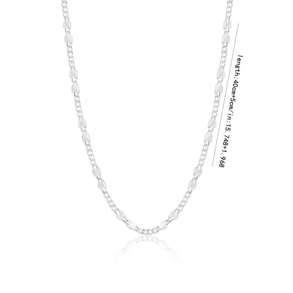 1 Piece 925 Sterling Silver Solid Color 925 sterling silver 925 sterling silver Starry Necklace cable chain Necklace