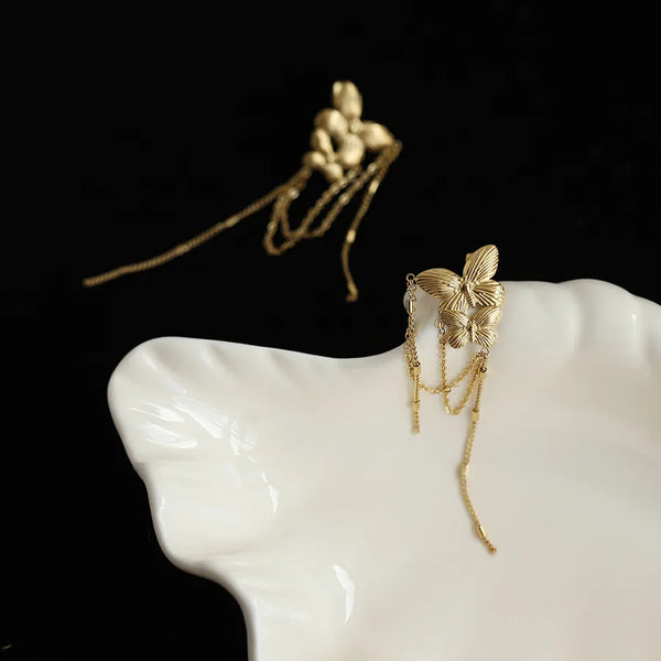 1 Pair Simple Style Shiny Butterfly 304 Stainless Steel Drop Earrings