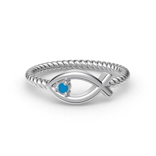 925 Sterling Silver Turquoise Fish Rings