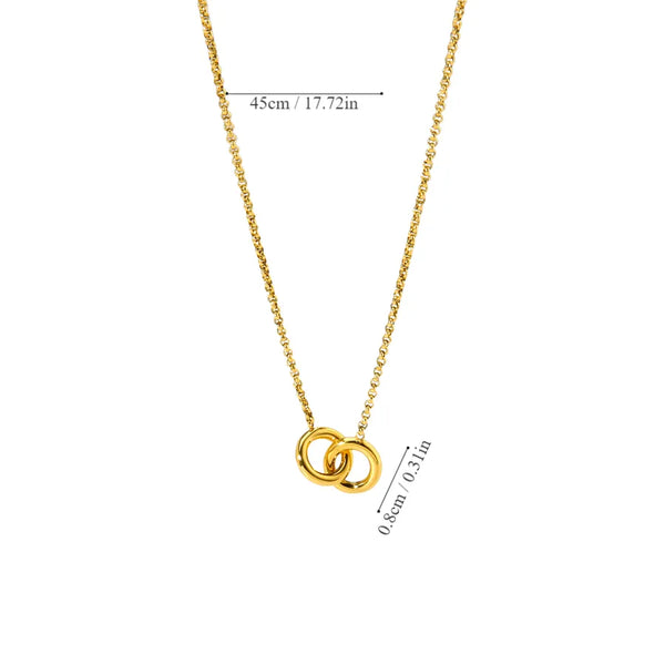 Wholesale Jewelry Vintage Style Simple Style Solid Color 304 Stainless Steel 18K Gold Plated Round Plating Pendant Necklace