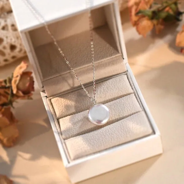 925 Sterling Silver Silver Natural Baroque Freshwater Pearl Necklace Silver Color Tone Unique Design Simple Choker for Women