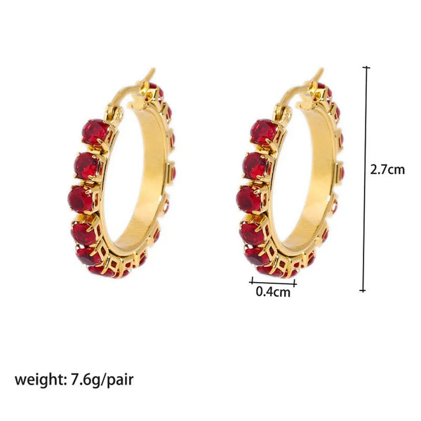 1 Pair Elegant Lady Round Oval Plating Inlay 201 Stainless Steel Zircon 18K Gold Plated Earrings