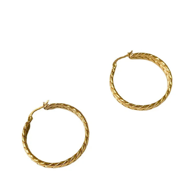 ig style grain titanium steel no inlaid women's rings earrings