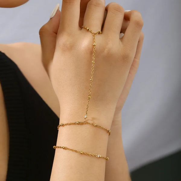 Geometric Waterproof Non Tarnish 18K Gold Plated 304 Stainless Steel Bracelets for Women with 0.03µm Thick Plating
