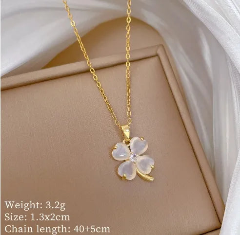Wholesale Jewelry Vacation Simple Style Heart Shape Titanium Steel cable chain Pendant Necklace