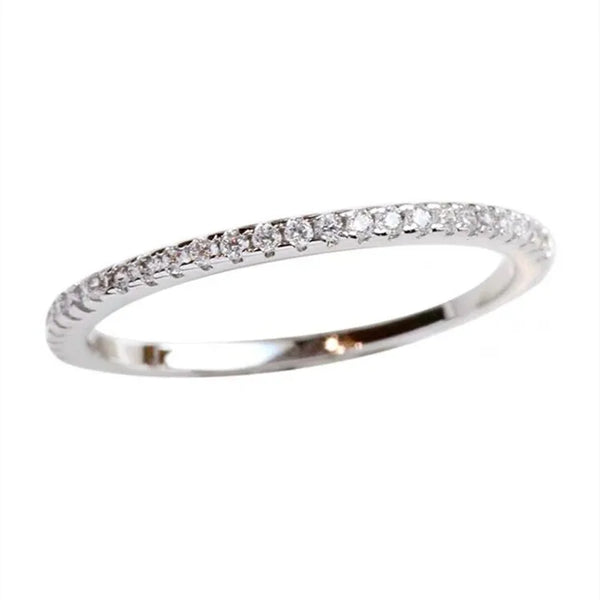 simple style geometric titanium steel rhinestone rings