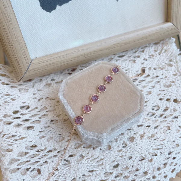 Adjustable Multi-Piece Natural Amethyst Bracelet 925 Sterling Silver Plated 14K Gold Reversible Main Stone Fashion Jewelry