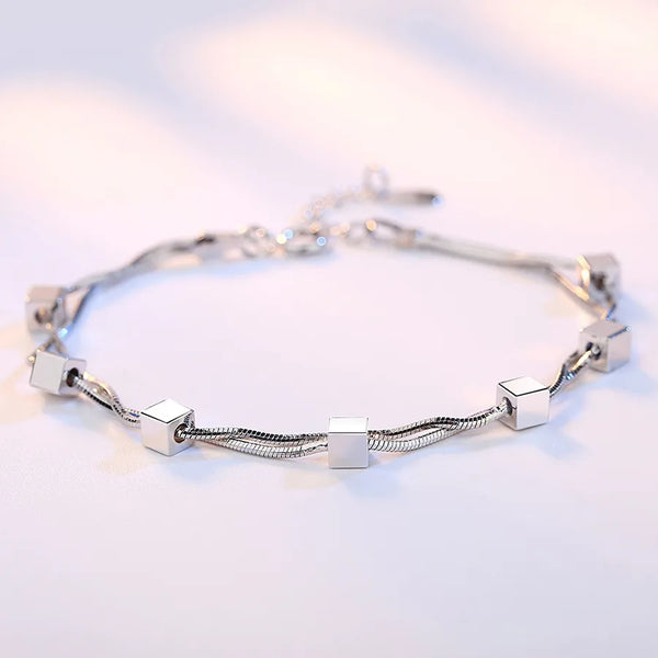 simple style square star copper plating bracelets