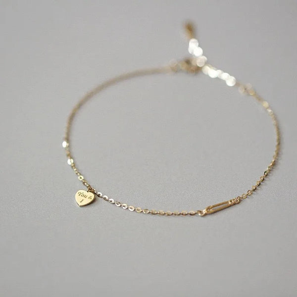 Heart Shape Bracelet for Women in 925 Sterling Silver with 14K Real Gold Plated Electroplated Finish