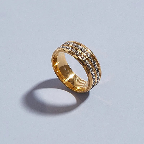 Wholesale Jewelry Fashion Geometric Stainless Steel Rhinestones 18K Gold Plated