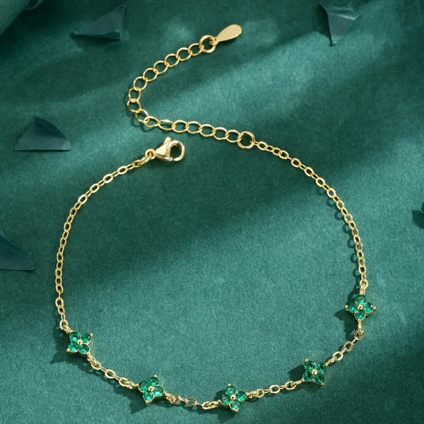 Electroplated Letter Bracelet for Women in Copper with 18K Real Gold Plated Water Plating and Zircon Inlay Featuring Cable Chain