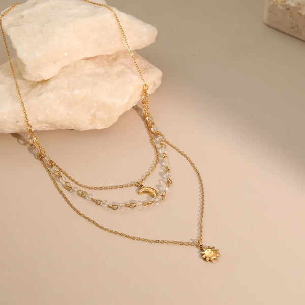 Electroplated Star Necklace for Women with 0.03µm PVD Coated 18K Real Gold Plated 304 Stainless Steel