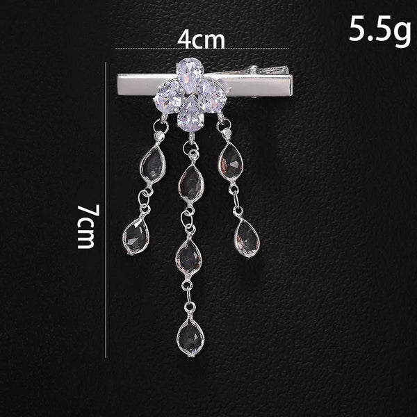 New Water Drop Hair Clip Sweet Feng Shui Rhinestone Tassel Hair Clip Versatile Hair Accessories
