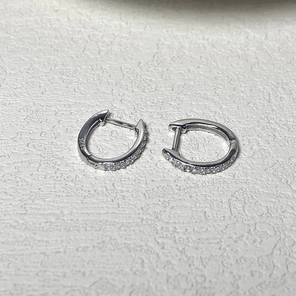 1 Pair 925 Sterling Silver Zircon Solid Color Earrings