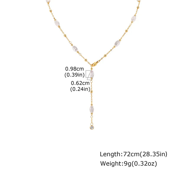 Handmade Geometric Necklace for Women in Copper with 18K Real Gold Plated Water Plating and Zircon Inlay, Featuring Cable Chain