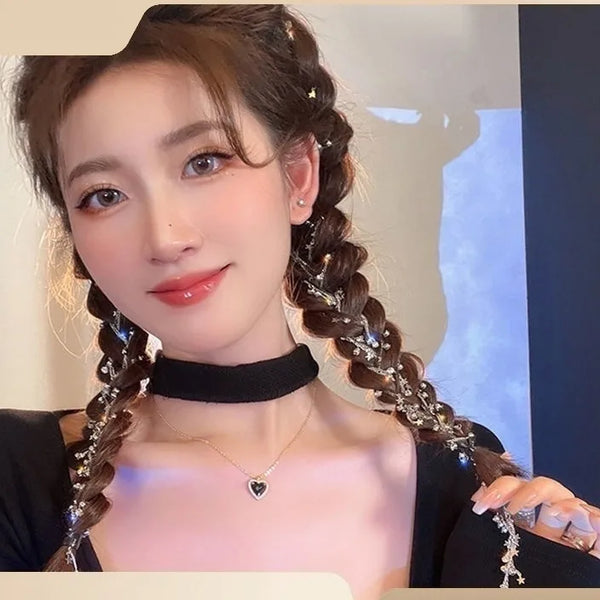 Li Qin same style star hair chain TikTok hot style hair weaving headdress ponytail hair accessories hairpin female new one-piece delivery