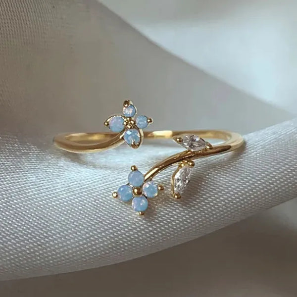 Wholesale Jewelry Elegant Classic Style Heart Shape Flower Butterfly Copper Zircon Plating Open Rings