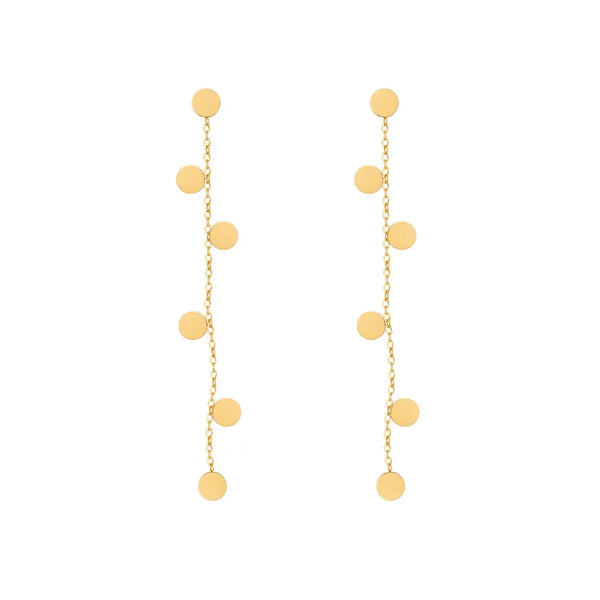 1 Pair Simple Style Sequins Plating 304 Stainless Steel 18K Gold Plated Earrings