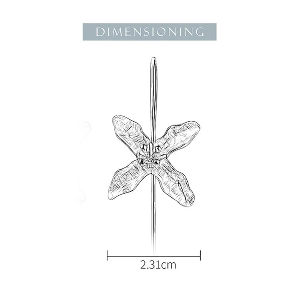 925 Sterling Silver Four Leaf Clover Electroplating Silver Plated Drop Earrings