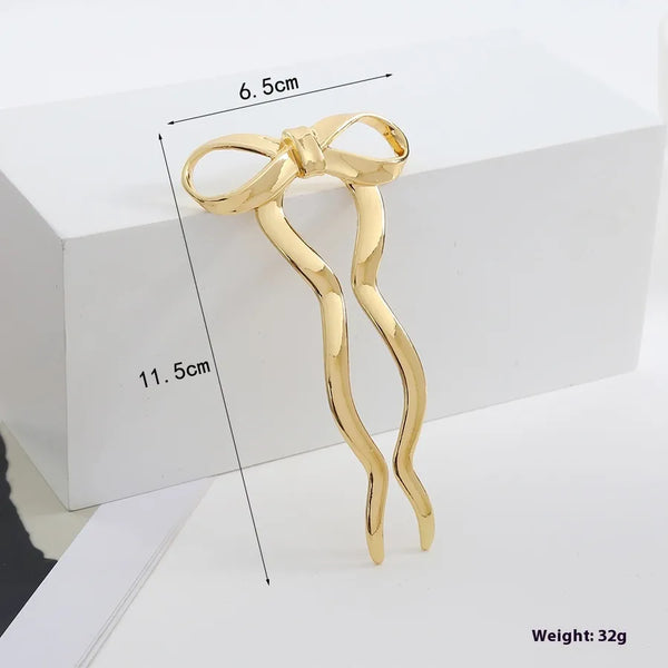 New Lazy Girl U-Shaped Hairpin Butterfly Knot Heart-Shaped Line Hairpin Fixed Hairpin For Bun On Back Of Head Wedding Birthday Party Festival