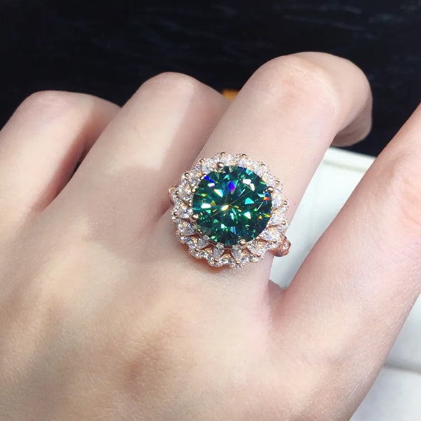 fashion geometric copper artificial diamond rings