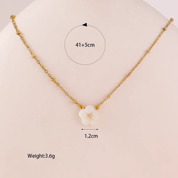 Wholesale Jewelry Romantic Modern Style Flower 304 Stainless Steel Micro Super Whisper Thin Chain Pendant Necklace