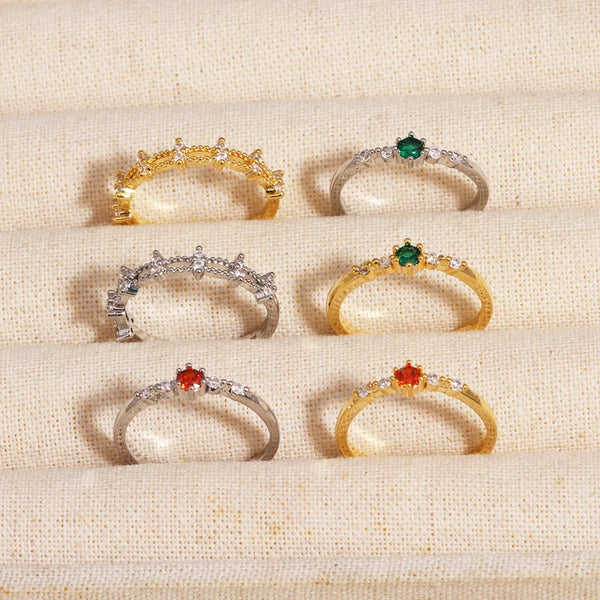 Versatile Adjustable Open Ring For Women With Embedded Zirconia Stones Universal Match Jewelry Accessory Elegant Simple Design