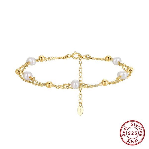 925 Sterling Silver Freshwater Pearl Bracelets Elegant