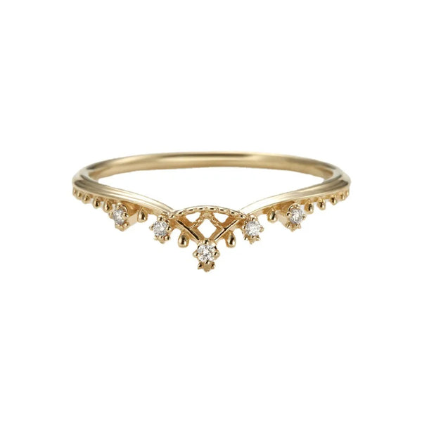 925 Sterling Silver Zircon V Shape Rings