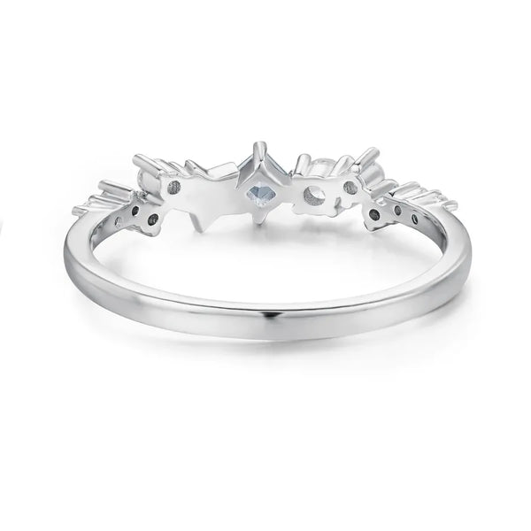925 Sterling Silver Zircon Geometric Star Rings