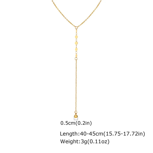Wholesale Jewelry IG Style Solid Color 201 Stainless Steel 18K Gold Plated Necklace