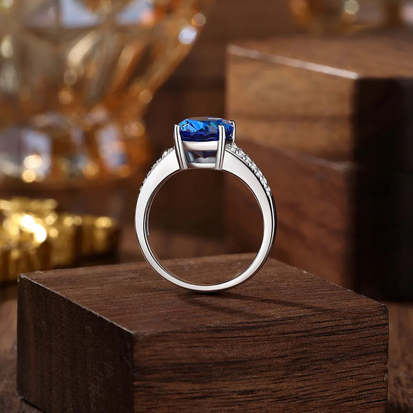 High Carbon Diamond S925 Silver Ice Flower Ring For Women Luxury Sensation Channel Set Silver Jewelry Factory