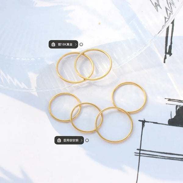 Wholesale Jewelry Simple Style Geometric 304 Stainless Steel No Inlaid 18K Gold Plated Plating