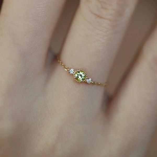 1 Piece 925 Sterling Silver Geometric Round Zircon PVD Coated 14K Real Gold Plated Rings
