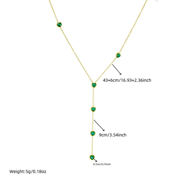 Wholesale Jewelry Simple Style Heart Shape 304 Stainless Steel 18K Gold Plated Pendant Necklace cable chain