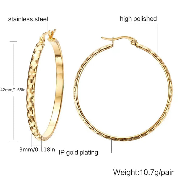 1 Pair Simple Style Round 304 Stainless Steel Earrings