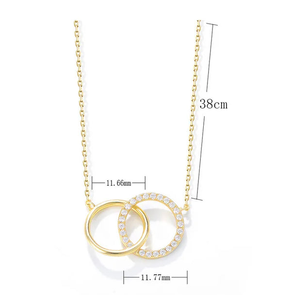 925 Sterling Silver cable chain Round Pendant Necklace